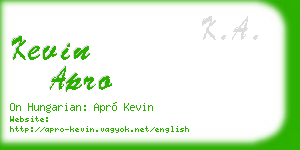 kevin apro business card